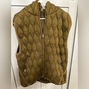 XS Free People Dream Bug Quilted Vest Olive Green